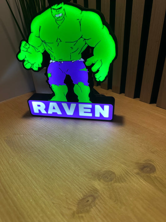 Personalised Hulk Lightbox LED