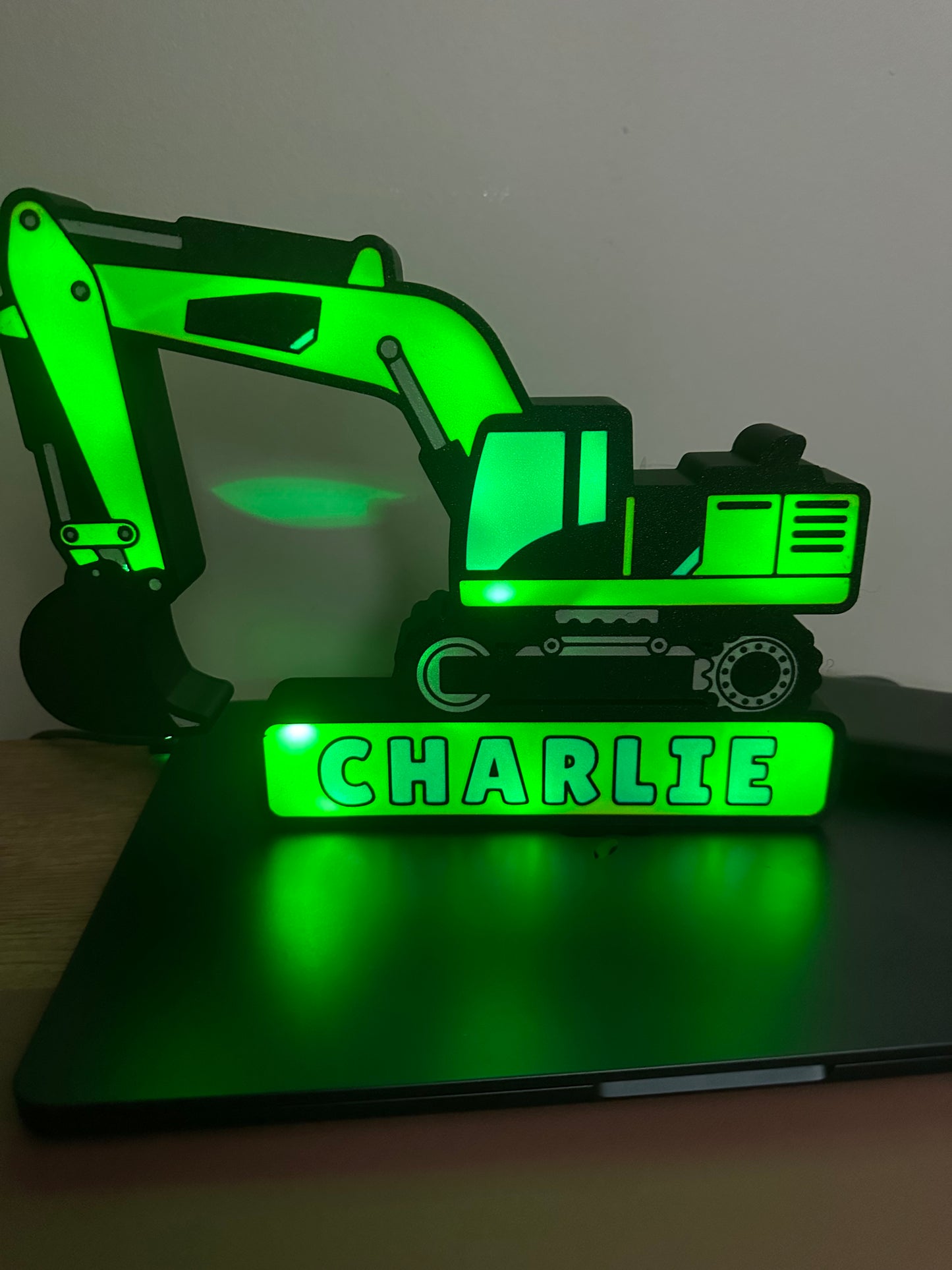 Personalised Digger Lightbox LED USB Powered